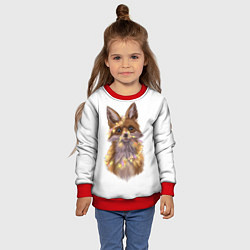 Свитшот детский Fox with a garland, цвет: 3D-красный — фото 2