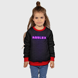 Свитшот детский ROBLOX NEON LOGO ИГРА РОБЛОКС, цвет: 3D-красный — фото 2