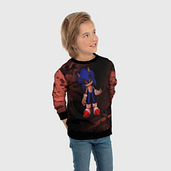 Свитшот детский SONIC EXE - Брызги, цвет: 3D-черный — фото 2