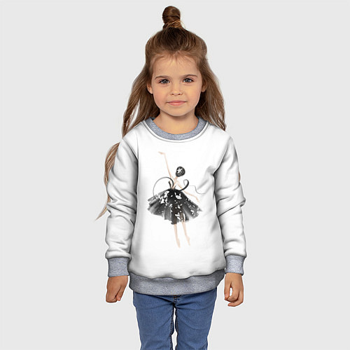 Детский свитшот Девушка балерина / 3D-Меланж – фото 4
