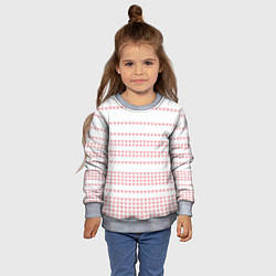 Свитшот детский Фон с сердечками, цвет: 3D-меланж — фото 2