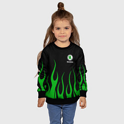 Свитшот детский Skoda огонь, цвет: 3D-черный — фото 2