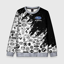 Свитшот детский Subaru - Паттерн логотипов авто, цвет: 3D-меланж