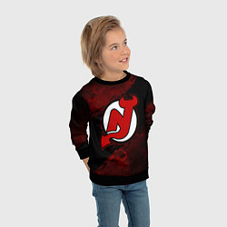 Свитшот детский New Jersey Devils, Нью Джерси Девилз, цвет: 3D-черный — фото 2