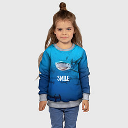 Свитшот детский Акула смайл, цвет: 3D-меланж — фото 2