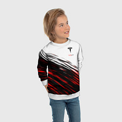 Свитшот детский Tesla sport размытость, цвет: 3D-белый — фото 2