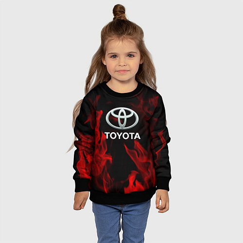 Детский свитшот Toyota Red Fire / 3D-Черный – фото 4