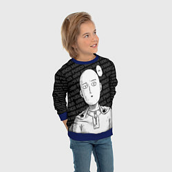 Свитшот детский One Punch Man - Сайтама Ванпанчмен, цвет: 3D-синий — фото 2