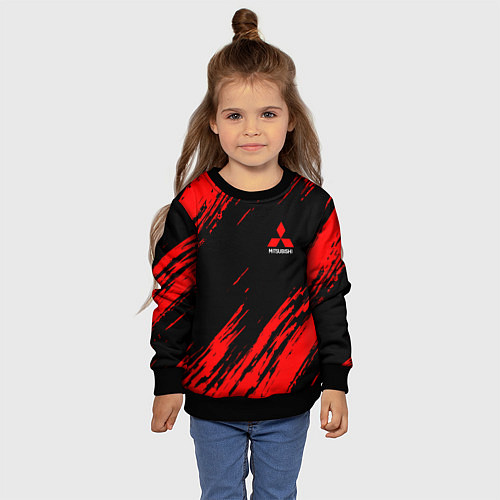 Детский свитшот Mitsubishi Texture Red / 3D-Черный – фото 4