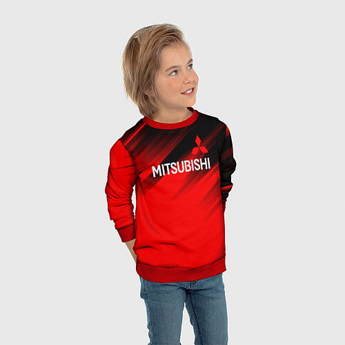 Детский свитшот Mitsubishi - Red Sport / 3D-Красный – фото 3
