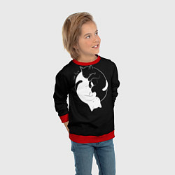 Свитшот детский Бесконечная любовь Endless kitty love, цвет: 3D-красный — фото 2