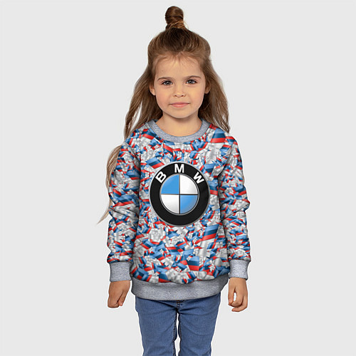 Детский свитшот BMW M PATTERN LOGO / 3D-Меланж – фото 4