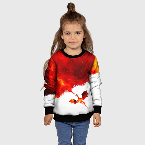 Детский свитшот ДЫХАНИЕ ЗВЕЗДНОГО ДРАКОНА DRAGON FIRE / 3D-Черный – фото 4