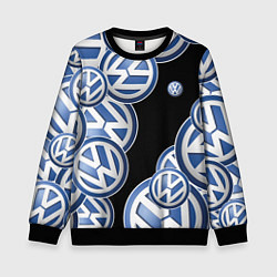 Свитшот детский Volkswagen logo Pattern, цвет: 3D-черный