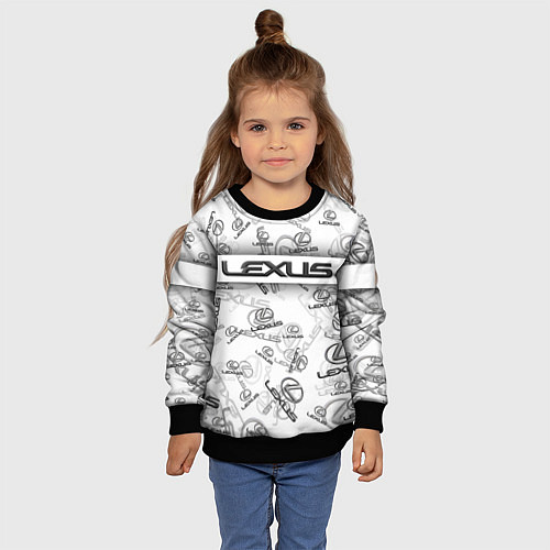 Детский свитшот LEXUS BIG EMBLEMA PATTERN / 3D-Черный – фото 4