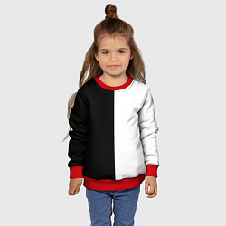Свитшот детский Black and white чб, цвет: 3D-красный — фото 2