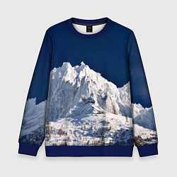 Свитшот детский Снежные горы, синие небо, цвет: 3D-синий