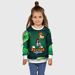 Свитшот детский Rayman Legends Green, цвет: 3D-белый — фото 2