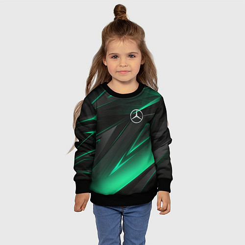 Детский свитшот MERCEDES-BENZ AMG NEON STRIPES PETRONAS / 3D-Черный – фото 4