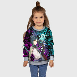 Свитшот детский СЯО ГЕНШИН ИМПАКТ НЕОНОВЫЙ ДРАКОН, цвет: 3D-меланж — фото 2
