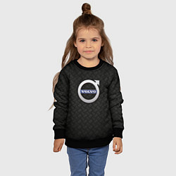 Свитшот детский Обновленный металлический логотип VOLVO, цвет: 3D-черный — фото 2