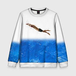 Свитшот детский Спортивное плавание Aqua sport, цвет: 3D-белый