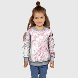 Свитшот детский Розовое цветение, цвет: 3D-меланж — фото 2