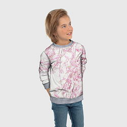 Свитшот детский Розовое цветение, цвет: 3D-меланж — фото 2