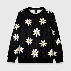 Свитшот детский Daisies Ромашки, цвет: 3D-черный