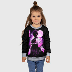 Свитшот детский Шинобу Кочо силуэт Клинок рассекающего демона, цвет: 3D-меланж — фото 2