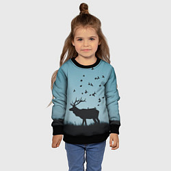 Свитшот детский Северный Олень Reindeer, цвет: 3D-черный — фото 2