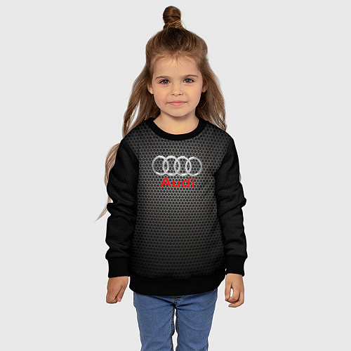 Детский свитшот Audi карбон / 3D-Черный – фото 4