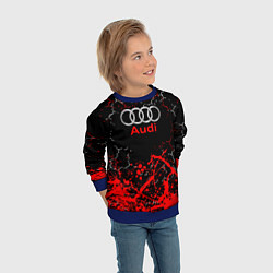 Свитшот детский AUDI АУДИ брызги, цвет: 3D-синий — фото 2