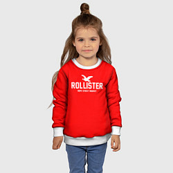 Свитшот детский Узор Red Rollister Dope Street Market, цвет: 3D-белый — фото 2