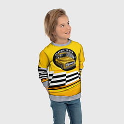 Свитшот детский Желтый ретро-автомобиль, цвет: 3D-меланж — фото 2