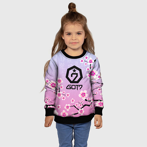 Детский свитшот GOT7 ЦВЕТЫ САКУРЫ / 3D-Черный – фото 4