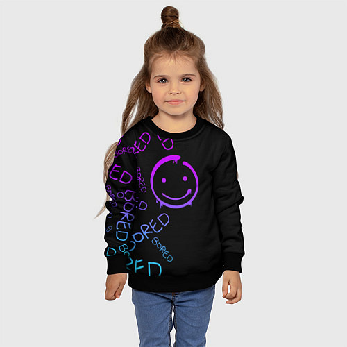 Детский свитшот Neon Bored Half pattern / 3D-Черный – фото 4