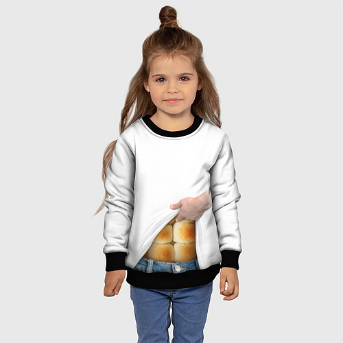Детский свитшот Мучные кубики / 3D-Черный – фото 4