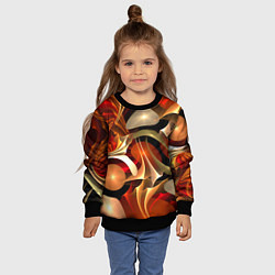 Свитшот детский Абстрактные цифровые спирали, цвет: 3D-черный — фото 2