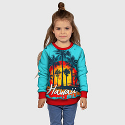 Свитшот детский Hawaii Солнце, Пальмы, цвет: 3D-красный — фото 2