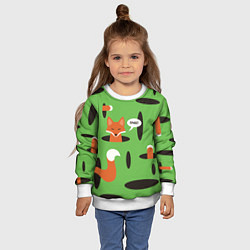 Свитшот детский Лисичка в норке, цвет: 3D-белый — фото 2