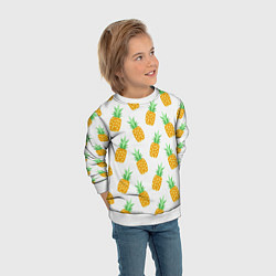 Свитшот детский Поле ананасов, цвет: 3D-белый — фото 2