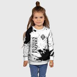 Свитшот детский РОССИЙСКАЯ ИМПЕРИЯ - ГЕРБ Краска, цвет: 3D-белый — фото 2