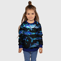 Свитшот детский На дне морском Акулы, цвет: 3D-синий — фото 2