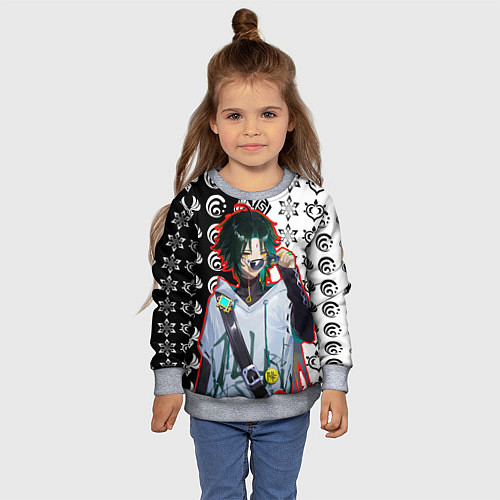 Детский свитшот Сяо модный парень Геншин импкт / 3D-Меланж – фото 4