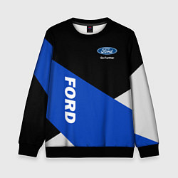 Свитшот детский FORD ФОРД ЧЕРНЫЙ СИНИЙ БЕЛЫЙ, цвет: 3D-черный