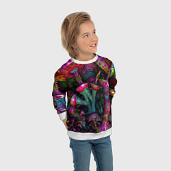 Свитшот детский Вот такие грибочки Pattern Психоделика, цвет: 3D-белый — фото 2