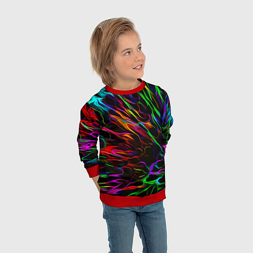Детский свитшот Neon pattern Vanguard / 3D-Красный – фото 3