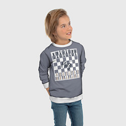 Свитшот детский Lets play chess, цвет: 3D-белый — фото 2