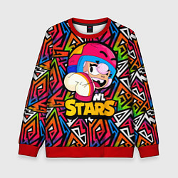 Свитшот детский Бонни Bonny значок Brawl Stars, цвет: 3D-красный